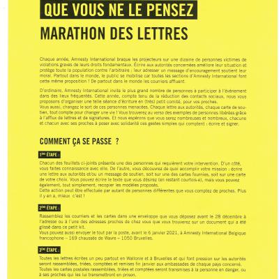 Marcelle Köchli, Babou - Amnesty International - Marathon des lettres